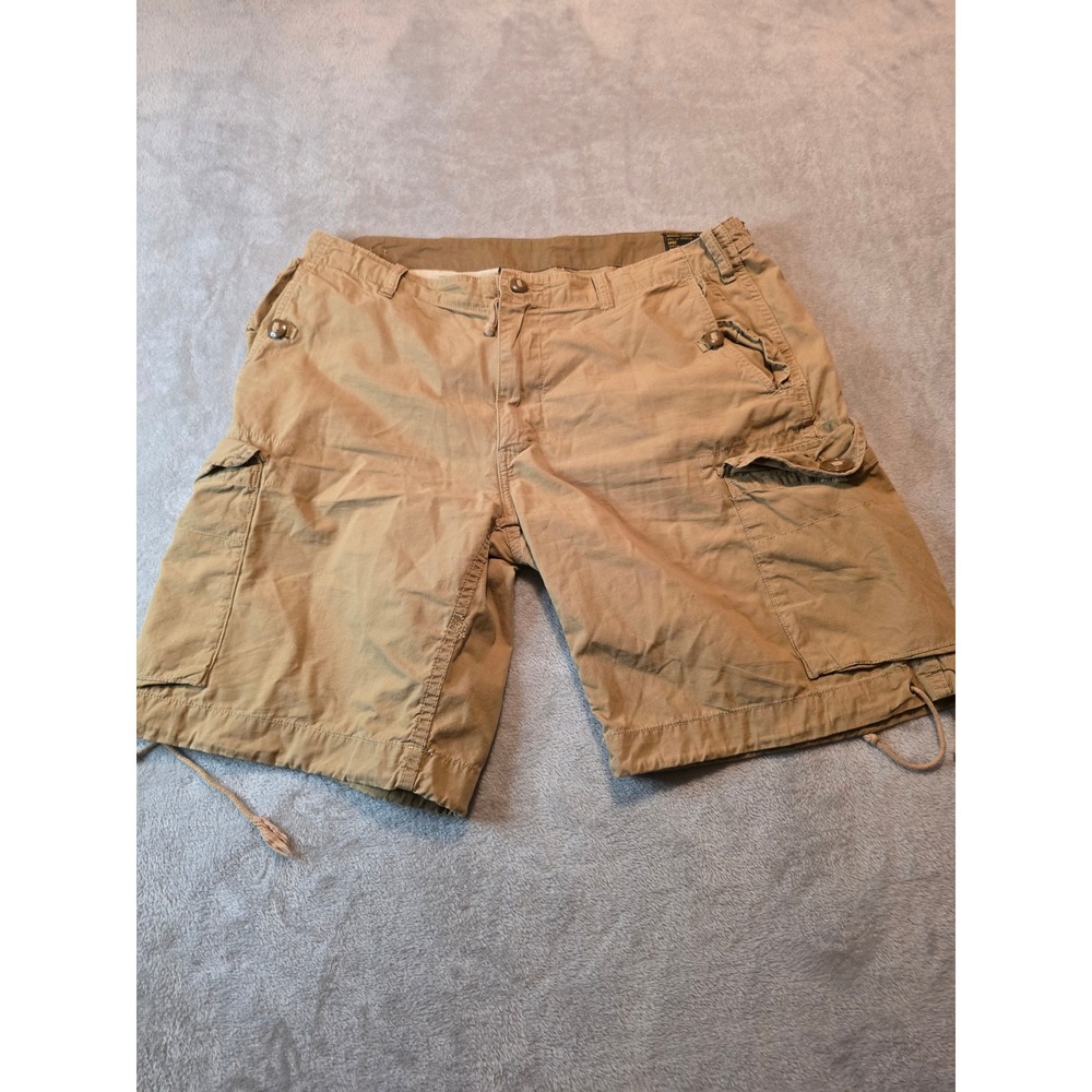 Polo Ralph Lauren Cargo Shorts Mens 36 Khaki Tan RL-067 Military Style Pocket